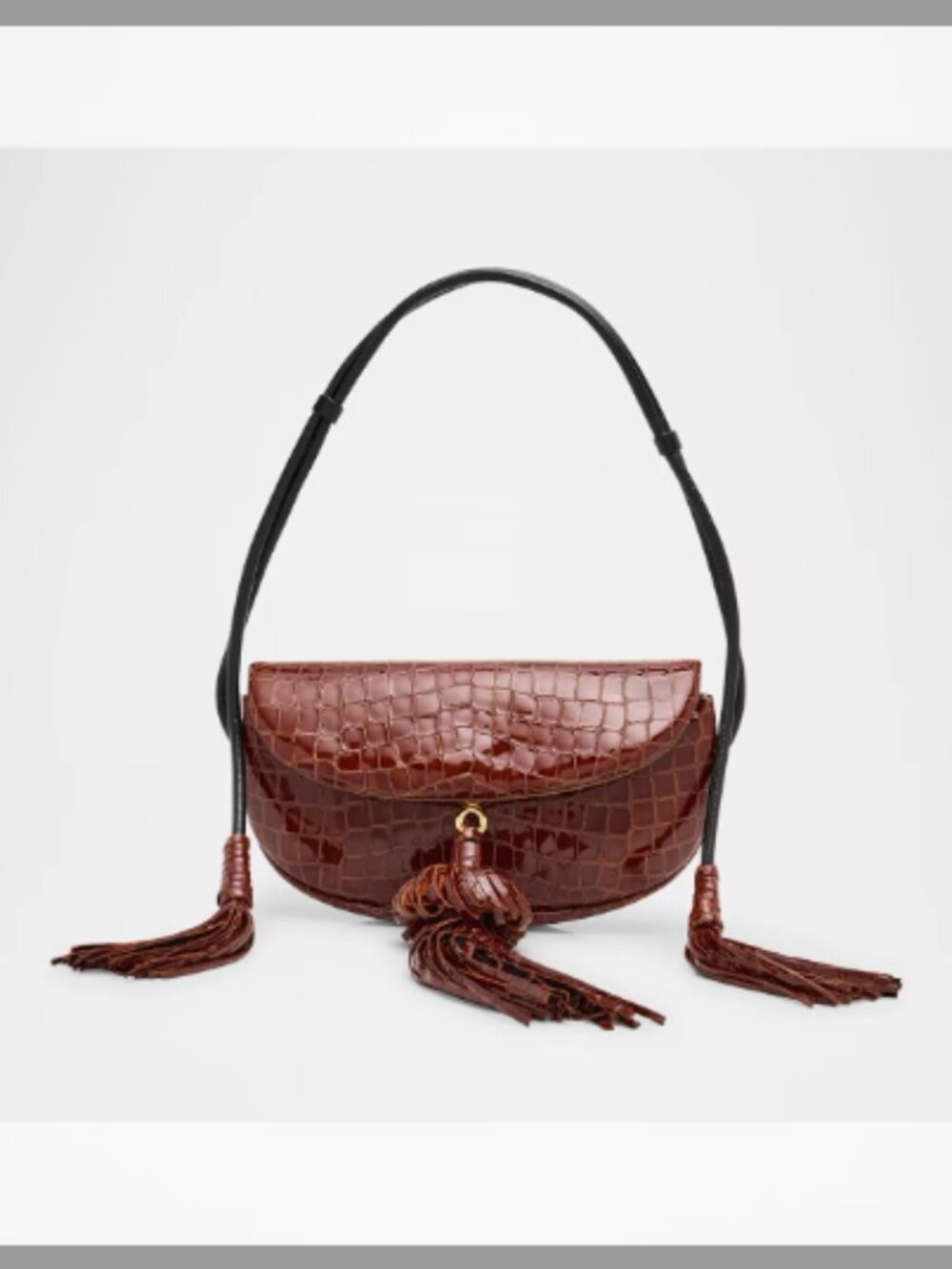 Ulla Johnson NWT Paloma Tassel Croc-Embossed Leather Shoulder Bag (ORIG $890)